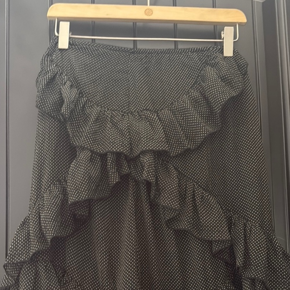 URBAN OUTFITTERS Black Polka Dot Ruffle Skirt/Dress